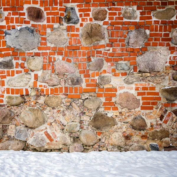 Stein und Ziegelmauer — Stockfoto