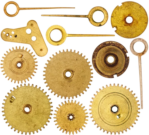Collection of old clockwork parts — Stock Photo, Image