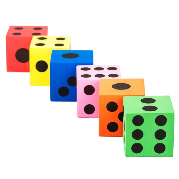 Colorful foam dice — Stock Photo, Image