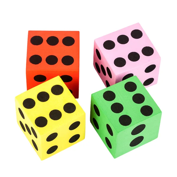 Colorful foam dice — Stock Photo, Image