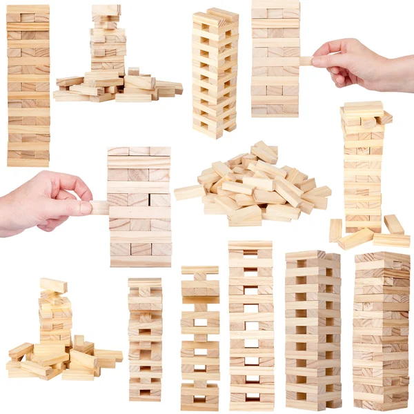 Tour en bois blocs jeu — Photo