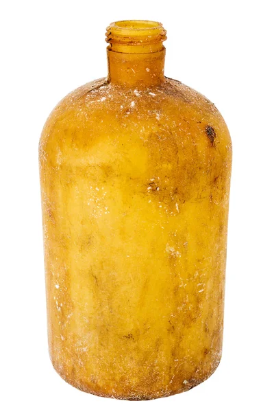 Старая грязная пластиковая бутылка — стоковое фото