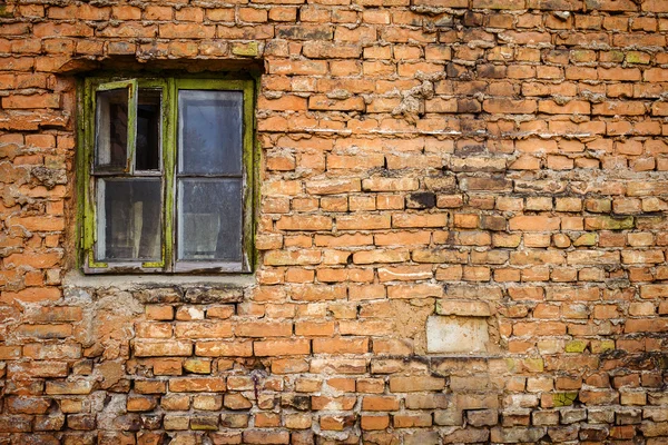 Cihla wal a okno — Stock fotografie