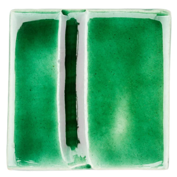 Handmade glazed ceramic tile — Stock Photo, Image