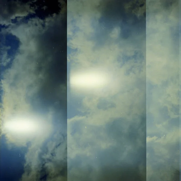 Grunge Obraz Nieba Chmurami Ziarnistej Zakurzony Tekstury Filmu Zdjęcie Analogowe — Zdjęcie stockowe