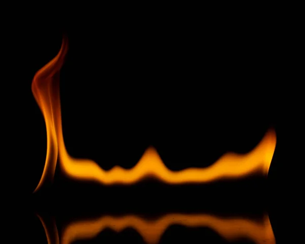 Fire Flames Isolated Black Background — Stock Photo, Image