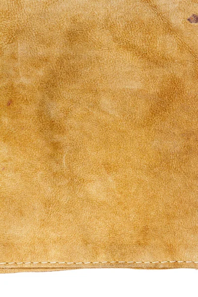 白い背景に隔離された茶色の革のピース — ストック写真
