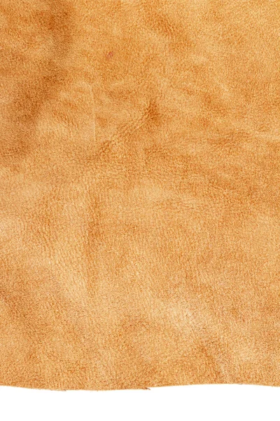 白色背景上孤立的一块棕色皮革 — 图库照片