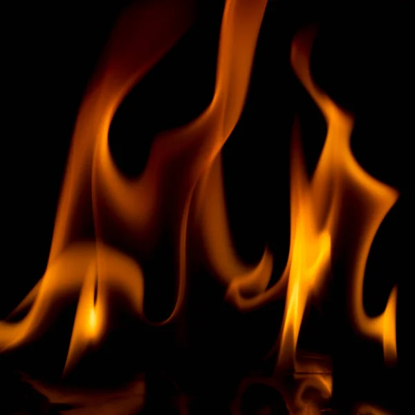 Yangın Alevleri Siyah Arkaplanda Izole Edildi — Stok fotoğraf