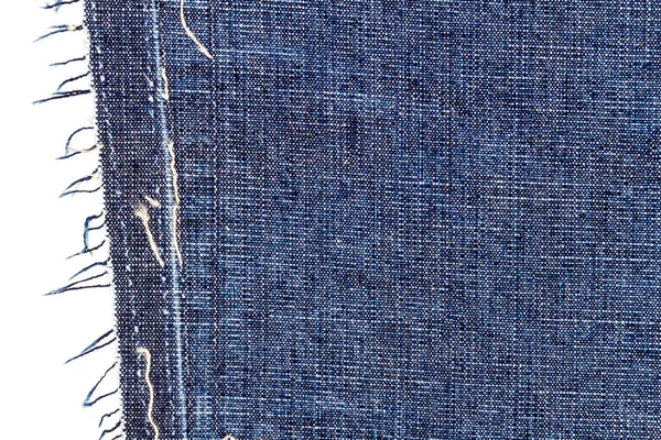 Parte Jeans Blu Denim Tasca Posteriore Isolata Sfondo Bianco — Foto Stock