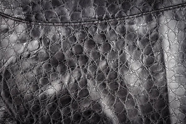 Artificial Black Reptile Leather Texture Background Fake Leather Texture — Stock Photo, Image