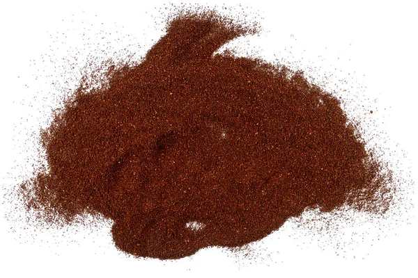 Haufen Frisch Gemahlener Kaffee Isoliert Auf Weißem Hintergrund — Stockfoto