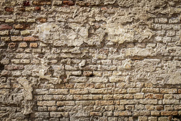 Παλιά Τούβλο Και Γύψο Τοίχο Υφή Φόντο Βαμμένη Επιφάνεια Τοίχου — Φωτογραφία Αρχείου