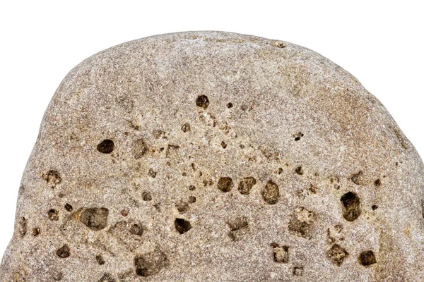Část Béžového Kamene Izolované Bílém Pozadí — Stock fotografie