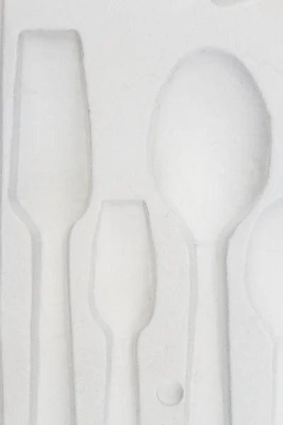 Close White Empty Paper Cutlery Box — Stock Photo, Image