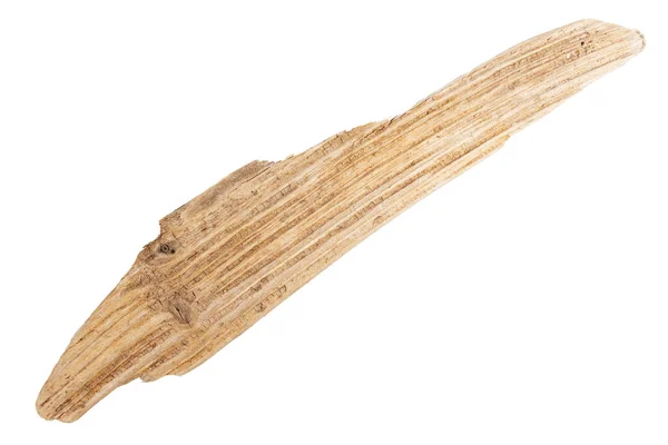 Pezzo Legno Driftwood Isolato Sfondo Bianco — Foto Stock
