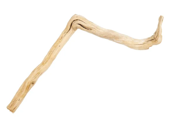 Fehér Alapon Elszigetelt Driftwood Darab — Stock Fotó