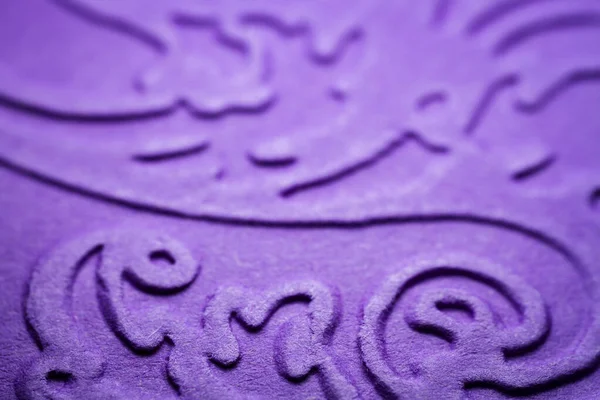 Extreme Macro Embossed Purple Paper Selective Focus Shallow Depth Field — Stock Photo, Image