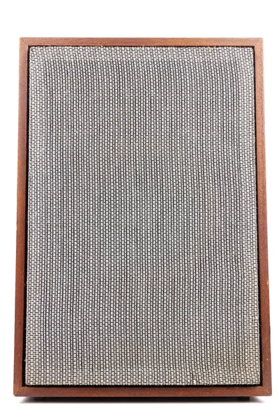 Single Vintage Speaker Fabric Grill Isolated White Background — Stock Photo, Image