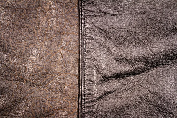 Echte Bruine Lederen Textuur Achtergrond Abstract Vintage Natuurlijke Koeienhuid Achtergrond — Stockfoto