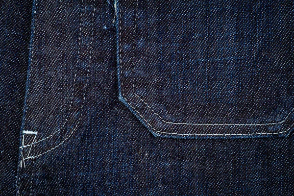 Dunkelblauer Jeansstoff Mit Sude Taschenhintergrund Jeans Detail Blue Jeans Textur — Stockfoto