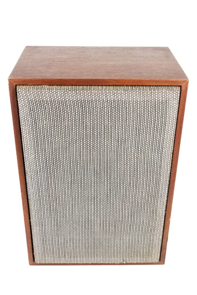 Single Vintage Speaker Fabric Grill Isolated White Background — Stock Photo, Image