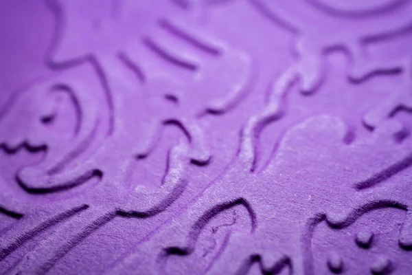 Extreme Macro Embossed Purple Paper Selective Focus Shallow Depth Field — Stock Photo, Image