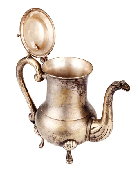 Stary czajniczek srebrny — Zdjęcie stockowe