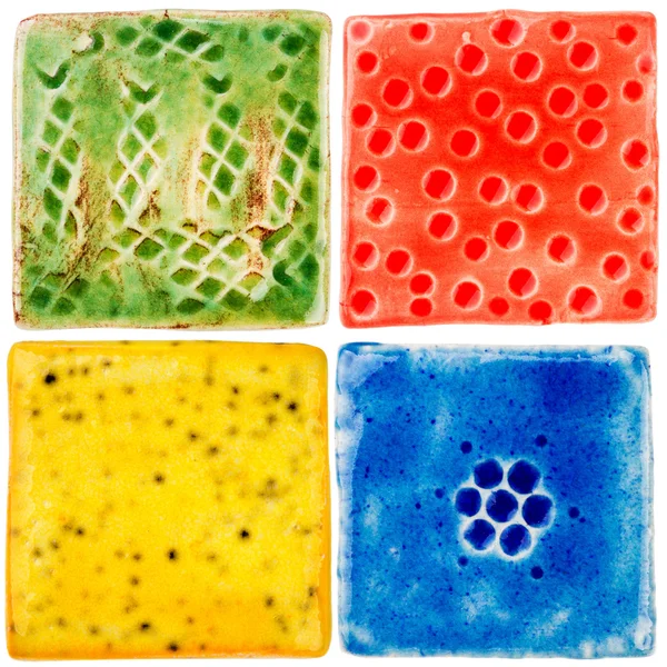 Handmade ceramic tiles — Stock Photo, Image