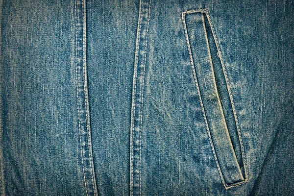 Jeans texture with pocket — Stock Photo, Image