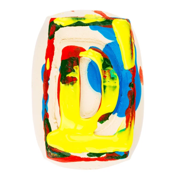 Färgglada handgjorda av vit lera bokstaven D — Stockfoto