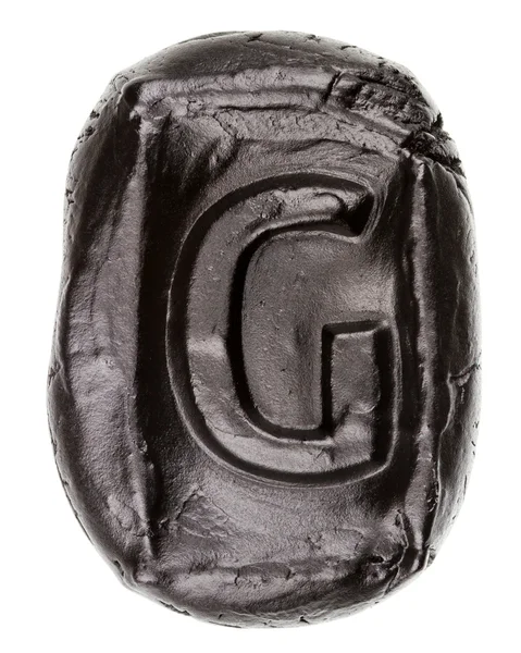 Handgjorda keramiska bokstaven G — Stockfoto