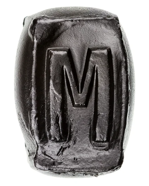 Ręcznie robione ceramiczne litera M — Zdjęcie stockowe