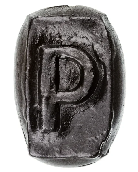 Handgjorda keramiska bokstaven P — Stockfoto