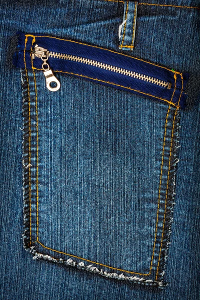 Blå jeans tyg med ficka — Stockfoto