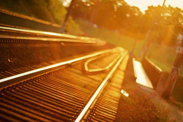 De focused railroad track — Stock Photo, Image