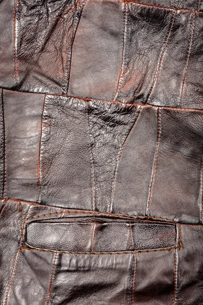 Fond en tissu patchwork cuir — Photo