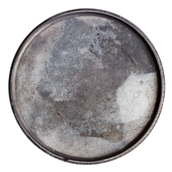 Grungy round metal plate — Stock Photo, Image