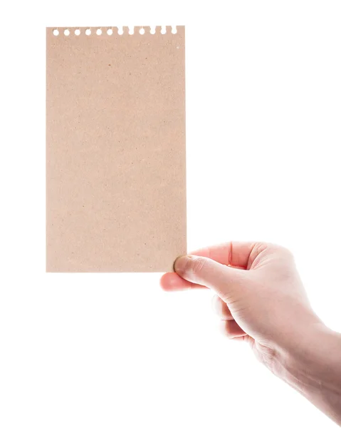 Handmade paper card in woman hand — Stock Photo, Image