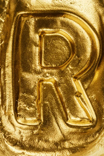 Golden letter R — Stock Photo, Image