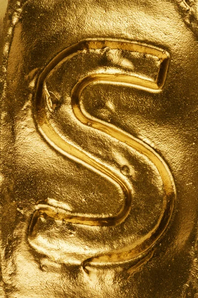 Golden letter S — Stock Photo, Image