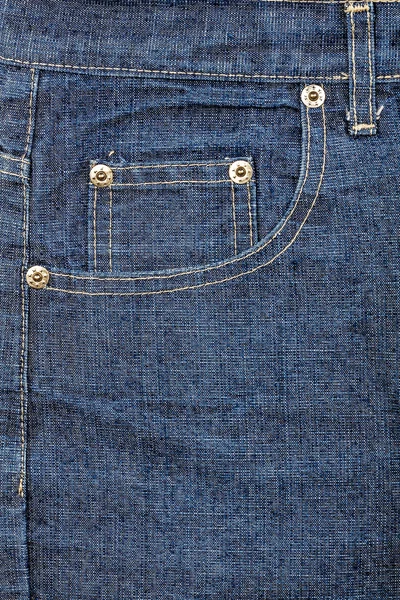 Blue jeans fabric with pocket — Stock Photo, Image