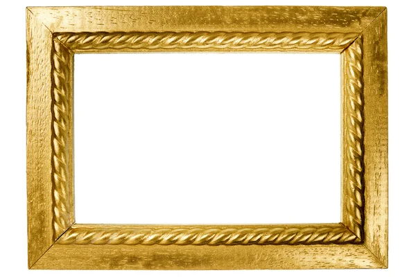 Wooden frame painted with gold — Stock Photo, Image