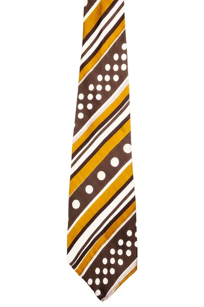 茶色と黄色のストライプのネクタイ — ストック写真