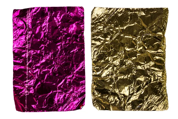 Two crumpled pieces of aluminum foil — Stock Photo, Image