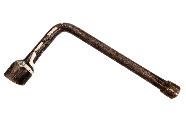 Stary klucz do kół zardzewiały — Zdjęcie stockowe
