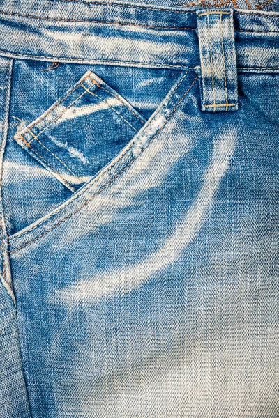 Porté tissu jeans bleu clair avec poche — Photo