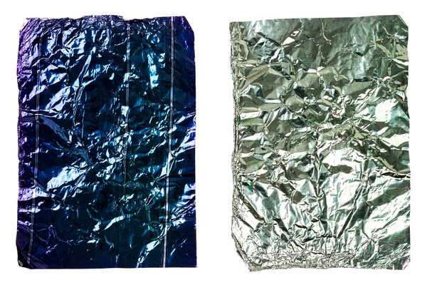 Two crumpled pieces of aluminum foil — Stock Photo, Image