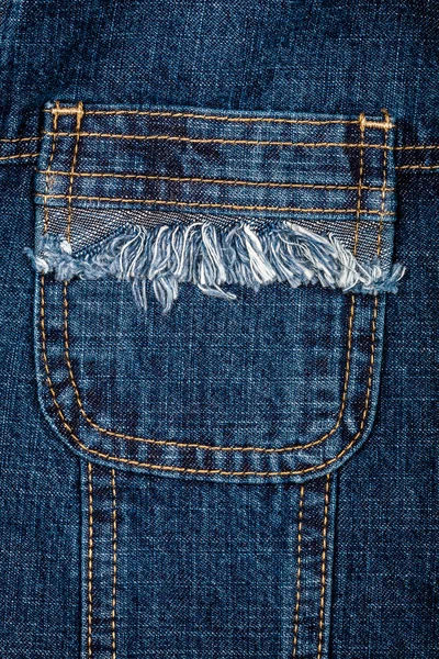 Jeans blu tessuto con tasca — Foto Stock