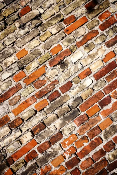 Parede de tijolo amarelo e vermelho — Fotografia de Stock